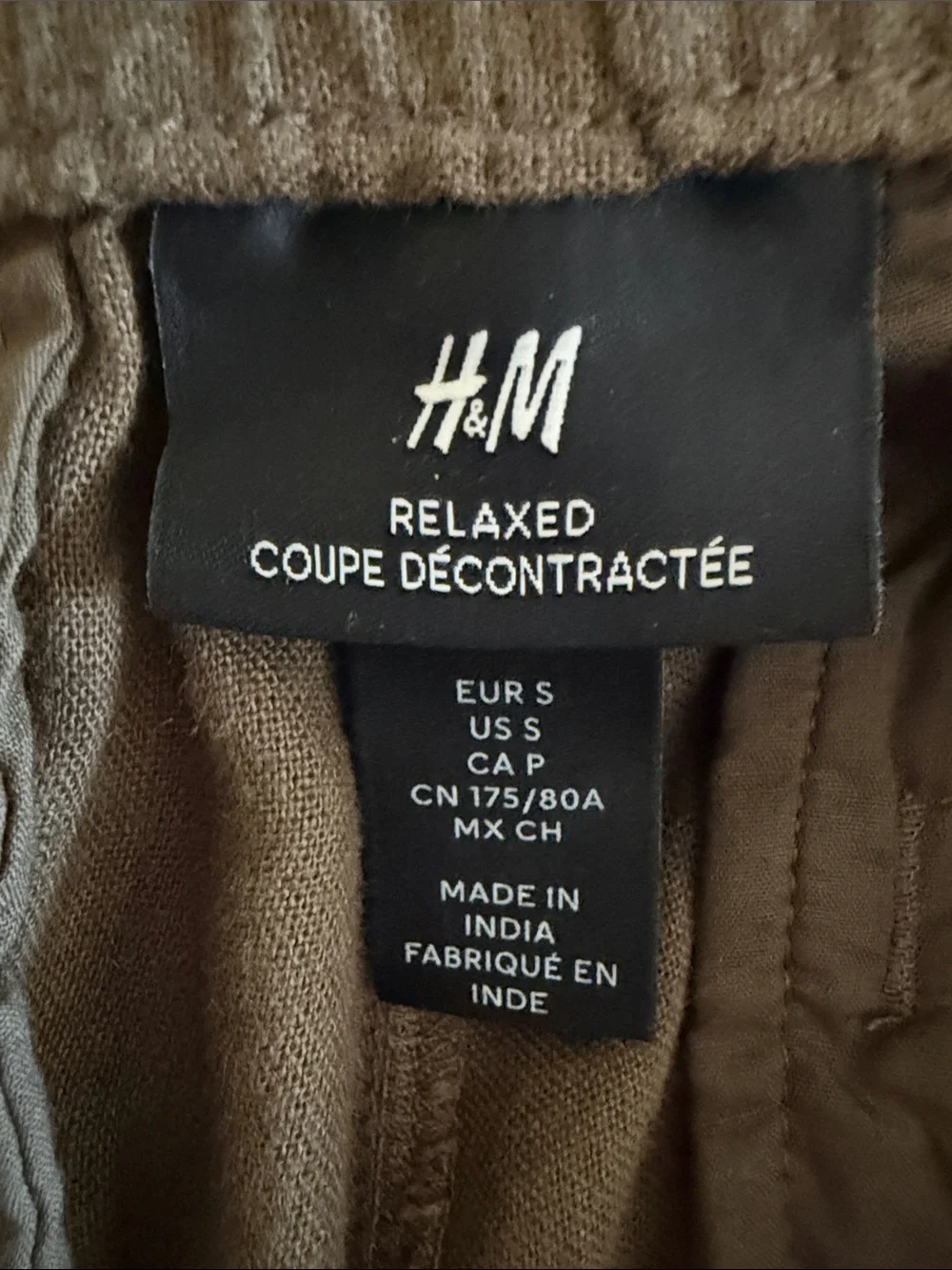 H&M Women’s Linen Blend Relaxed Fit Drawstring Pants Olive S